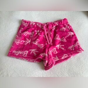 barbie logo plush shorts